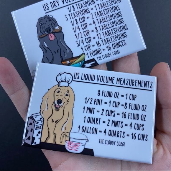 Afghan Hound Dog Measuring Chart Magnet Set Kitchen Cooking Baking Guide - Picture 4 of 4